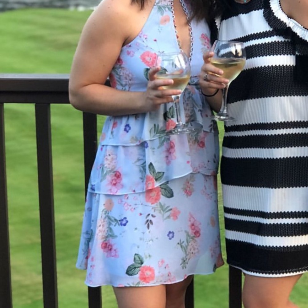 EXPRESS ruffle high neck dress - size 2